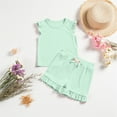 thumbnail image 5 of Cethrio Kids Girls Outfit Sets, Gifts Sleeveless 2 Piece Summer Girls' Clothing Sets Green Size 2-3 T, 5 of 6