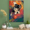 thumbnail image 3 of Polish Lowland Sheepdog Dog Canvas American Football Canvas – Cute Polish Lowland Sheepdog Canvas Wall Art of Puppy Playing American Football, Perfect for Dog and Sports Fans, 3 of 5