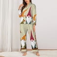 thumbnail image 2 of Kdxio Christmas Card With Gnomes Women's Pajama Sets Long Sleeve Button Down Sleepwear Nightwear Soft Pjs Lounge Sets-Medium, 2 of 7