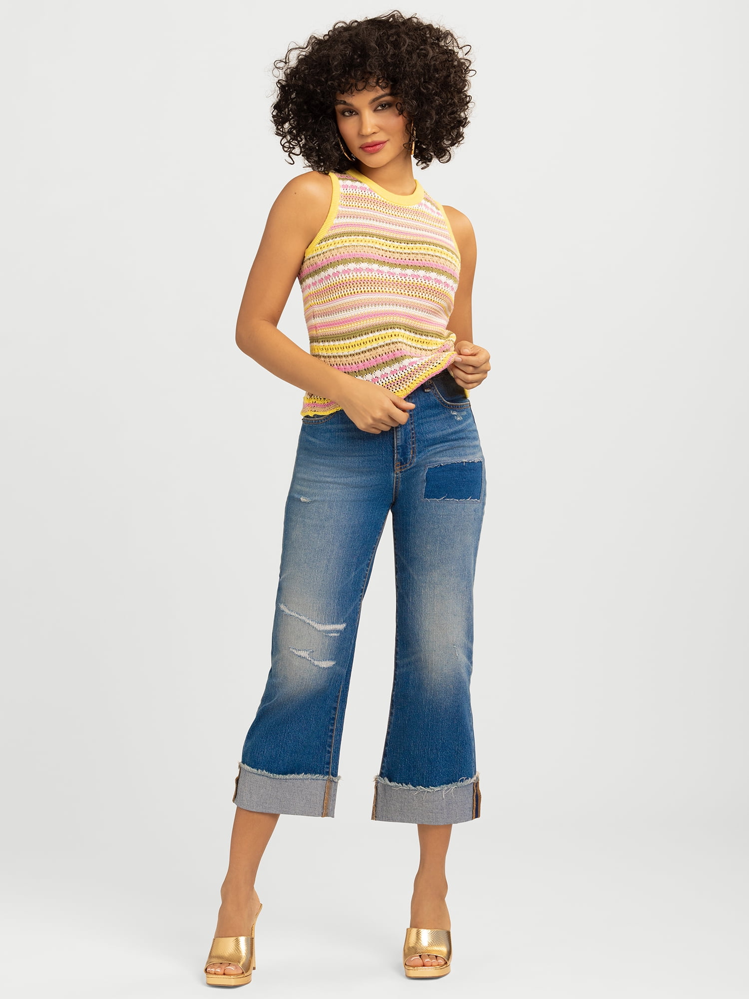 Jessica Simpson Women's and Women's Plus Kiari Cotton Sweater Tank Top, Sizes XS-4X
