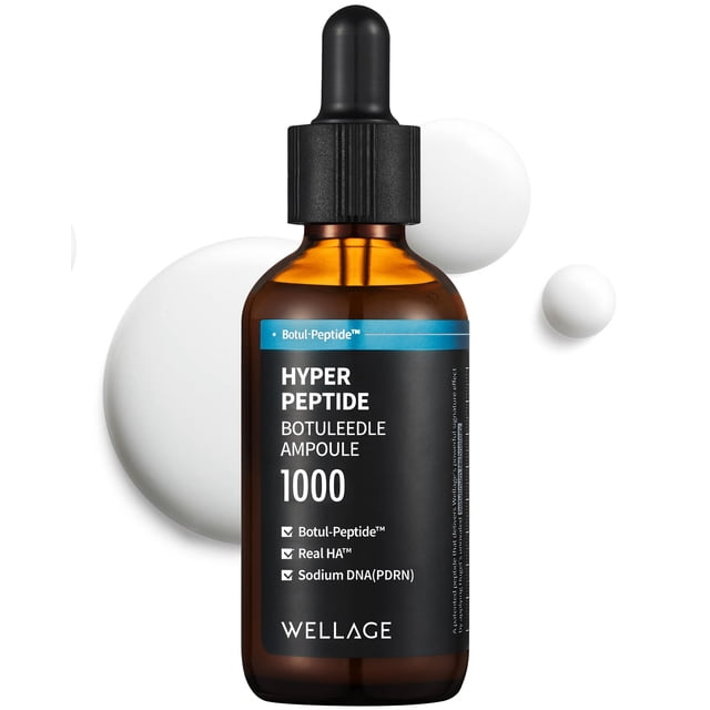 WELLAGE Hyper Peptide Botuleedle Ampoule - Ampolla coreana antienvejecimiento con Botul-péptido y alta pureza de ácido hialurónico - Suero facial hidratante para la piel con elasticidad de los poros 1