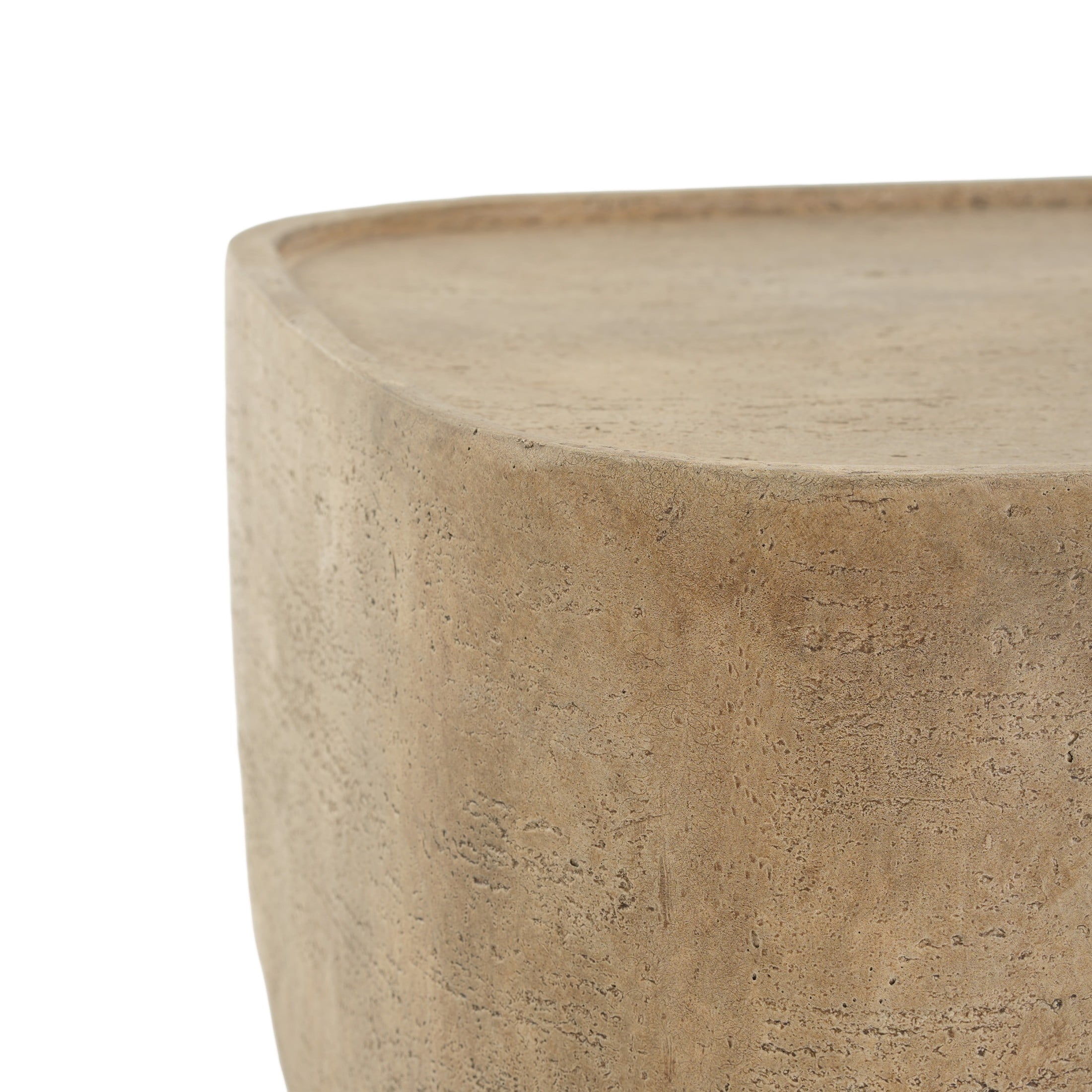 Christopher Knight Home Outdoor MGO Coffee Table, Modern Sculptural Stone Look Accent Table, Beige