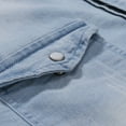 thumbnail image 2 of Jinda Men's Long Sleeve Denim Button Down Shirt Fitted Top Casual Basic Western Button Up Button Down Shirts Light Blue 3X-Large, 2 of 4