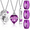 purple, variant on Cremation Urn Necklace for Ashes, Cremation Jewelry Set with Small Urns for Human and Pet Ashes, Family Keepsake Urn Necklace Set