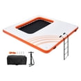 thumbnail image 3 of KFFKFF Inflatable Dock and Trampoline Combo, 10x10FT Floating Platform with 4x7FT Mesh Pool, Slip-Resistant Water Mat, Includes Carry Bag & Removable Ladder for Beach and Poolside Fun, 3 of 9