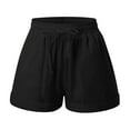 thumbnail image 2 of Aayomet Shorts For Women Casual Women's High Waisted Button Wide Leg Casual Shorts with Pockets,Black L, 2 of 4