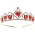 thumbnail image 1 of Tiara de corazón rojo Descendientes Corona de corazón Joyas para el cabello Corona de boda para novia, 1 of 5