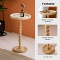 thumbnail image 4 of Round Rattan Side Table - Boho Accent Table for Small Spaces, 4 of 9