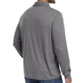thumbnail image 6 of JWD Mens Long Sleeve Polo Shirt Classic Collared Button Pullover Casual Regular Fit Soft Lightweight Knit Top Dark Gray L, 6 of 8