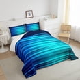 thumbnail image 3 of Manfei Stripes Ombre Queen Comforter Set, Abstract Line Bedding Comforter Set, 3-Piece, 3 of 8
