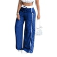 thumbnail image 2 of Women's Y2K Baggy Sweatpants Striped Wide Leg High Waisted Track Pants Casual Drawstring Jogger Pant with Pockets, 2 of 6