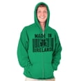thumbnail image 3 of Made In Ireland St Patricks Day Pride Zip Up Hoodie Men's Women's Brisco Brands X, 3 of 6