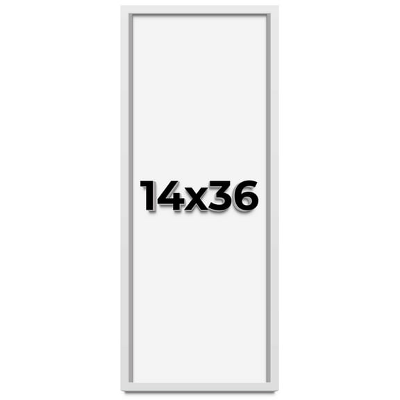 14x36 Shadow Box Frame White | 1 Inches Deep Real Wood Contemporary Shadowbox Display Frame | UV