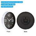thumbnail image 4 of Uxcell 10" Wall Clock Battery Operated Silent Non Ticking 3D Numbers Clock, Black White, 4 of 6