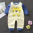 thumbnail image 2 of mgoYE Toddler Bbay Boy Outfit Newborn Baby Onesie Long Sleeve Cotton Warm Bodysuit Infant Boys and Girls Romper Clothes|Blue 6-12 Months, 2 of 4