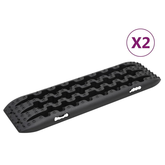 vidaXL Planches de Traction 2 Pcs Noir 106x30,5x7 cm Nylon
