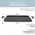 thumbnail image 4 of Alpha Living Double Griddle Pan for Stove Top - 18.75 Inch Non-Stick Marble Aluminum Griddle for Gas Grill Nonstick Pan for Crepes, Tortillas – Heat Resistant Handles – Even Heat Distribution, 4 of 6