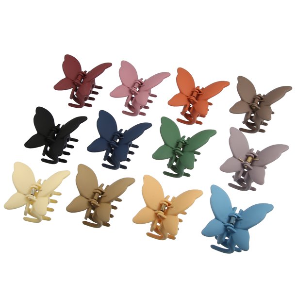 Pinzas para el cabello Unique Bargains pinza de garra de mariposa 12 piezas multicolor