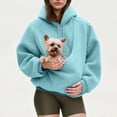 thumbnail image 2 of Womens Hoodie Casual Winter Warm Cat Mom Hooded Funny Fashion Sweatshirt for Women Sky Blue L, 2 of 6