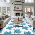 thumbnail image 4 of Blue Coastal Turtle Area Rug 8x10 Washable Rug Non Slip Ocean Beach Nautical Marine Life Large Area Rug Soft Stainresistant Indoor Floor Carpet for Living Room Bedroom Home Office Dining Room Nursery, 4 of 8