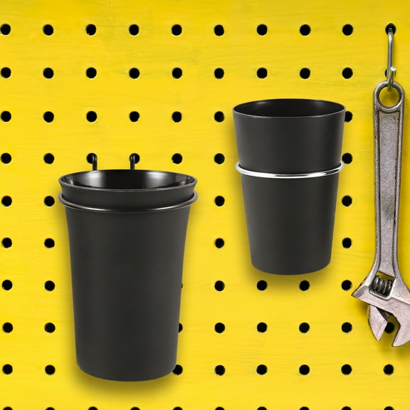 HEANUJJ Wall Mount Drill Organizer Pegboard Tool Storage Black 2-Pack for Office and Workshop