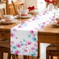 thumbnail image 5 of Blue Pink Flowers Table Runner 36 Inches Long Farmhouse Dress Scarves, Spring Garden Floral Watercolor Dining Tablerunner for Coffee Table/Kitchen Island/Party Décor, Small 13" x 36", 5 of 8