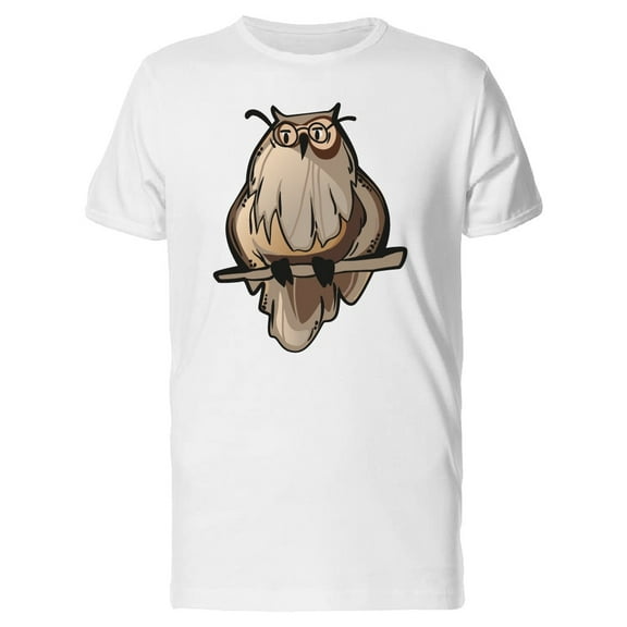 Funny Owl With Glasses Tee Men's -Image by Shutterstock