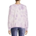 thumbnail image 2 of Time & Tru Women's Fashion Tie-Dye Raglan Sweatshirt, 2 of 5