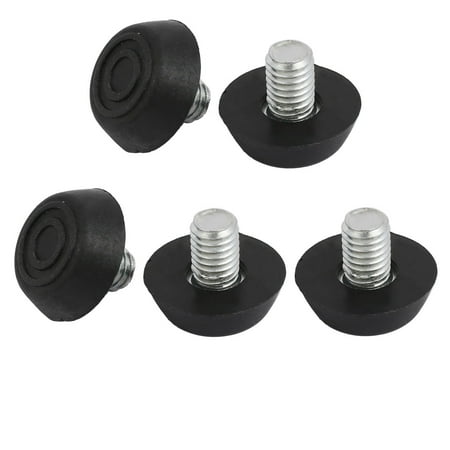 5pcs M8x10mm Threaded 24mm Dia Plastic Base Adjustable Leveling Foot
