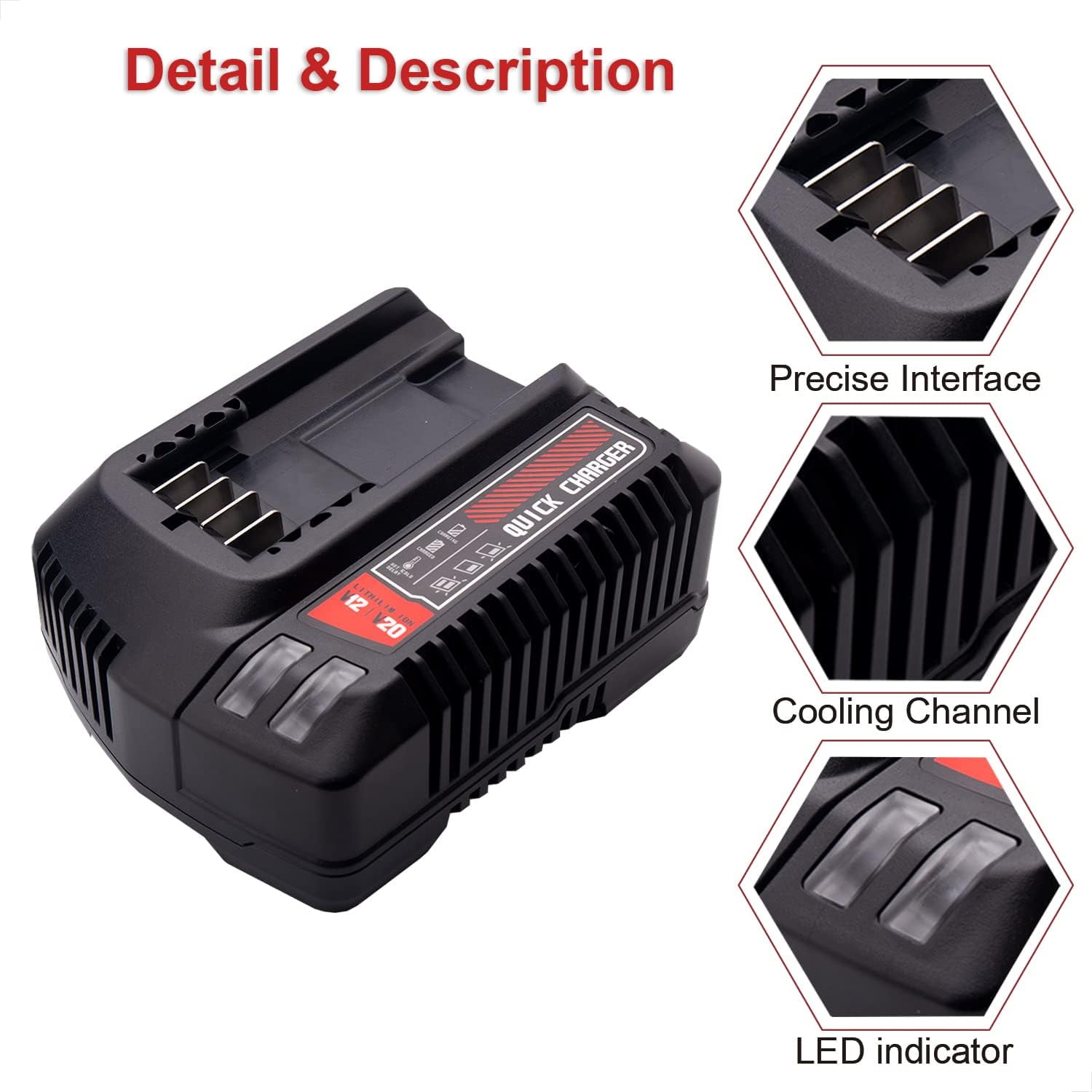 20V Max Battery Charger Replacement for Craftsman Lithium Batteries CMCB104 CMCB101 CMCB204 CMCB202 CMCB201 CMCB209 CMCB205 CMCB102 CMCB100