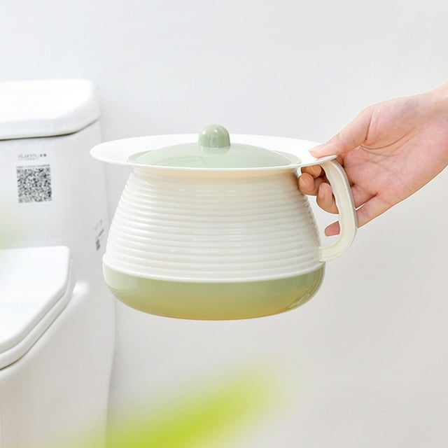 Bathroom Tools for Home Care Lightweight Urinal Potty with Lid Non- Base Easy to Clean Portable Night Urinal for Children and Adults—Versatile Spittoon Use in Bathroom and Living Areas
