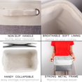 thumbnail image 3 of Small Storage Basket Set Of 3, Fabric Storage Boxes With Handle For Shelves, Closet, Toys (Foldable, Gray White), 3 of 9