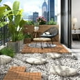 thumbnail image 4 of Miniyam Interlocking Deck Tiles, 44 Packs 11.8"x11.8" Waterproof Patio Floor Decking Tiles for Porch Poolside Balcony Backyard, All Weather Use, Brown(Overlapping), 4 of 7