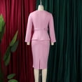thumbnail image 6 of AURA Plus Size Elegant Round Neck Pencil Midi Dress Nine Sleeve High Waist Office African Work Dress with Belt, 6 of 10