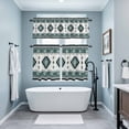 thumbnail image 3 of Green Boho Kitchen Curtains Sets for Windows 24 Inch Length, Ethnic Tribal Aztec Abstract Geometric Motifs Rod Pocket Window Treatments Tier Curtains and Valances Set for Bedroom/Bathroom, 3 of 8