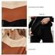 thumbnail image 5 of Top de cuello redondo, pantalones, ropa de descanso, 2 piezas, Color de contraste, manga larga, lazo en la cintura, ropa de dormir de punto informal para mujer, 5 of 6