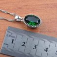 thumbnail image 3 of 14K White Gold Plated 3Ct Lab Created Green Emerald Oval Cut Women's Jewelry Set, 3 of 5