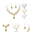 thumbnail image 1 of 1 Set Women Necklace Earrings Water Drop-shaped Rhinestone Jewelry Sparkling Bright Luster Jewelry Set for Prom, 1 of 8