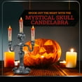 thumbnail image 5 of Skeleteen Haunted Halloween Candelabra Prop - LED Light up Skull Indoor Candelabra Candlesticks Holder Home Decoration for Halloween, 5 of 6