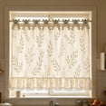 thumbnail image 4 of Oven Skirt Curtain,Farmhouse Tie Top Oven Curtain with Ruffle Trim and Ribbon Bow Ties | Washable Non-Stick Reusable | Dishwasher Cover for Furniture Surface Protection,29.72x21.65 Inch, 4 of 9