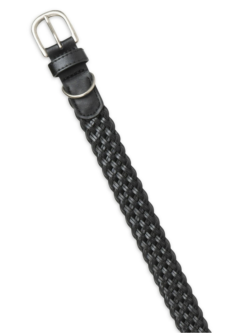 Black Braided Leather Women\'s Belt with Silver and stone Accents Cowboy Belt for Women-Braided Belt-Silver Western Buckle  main image 2