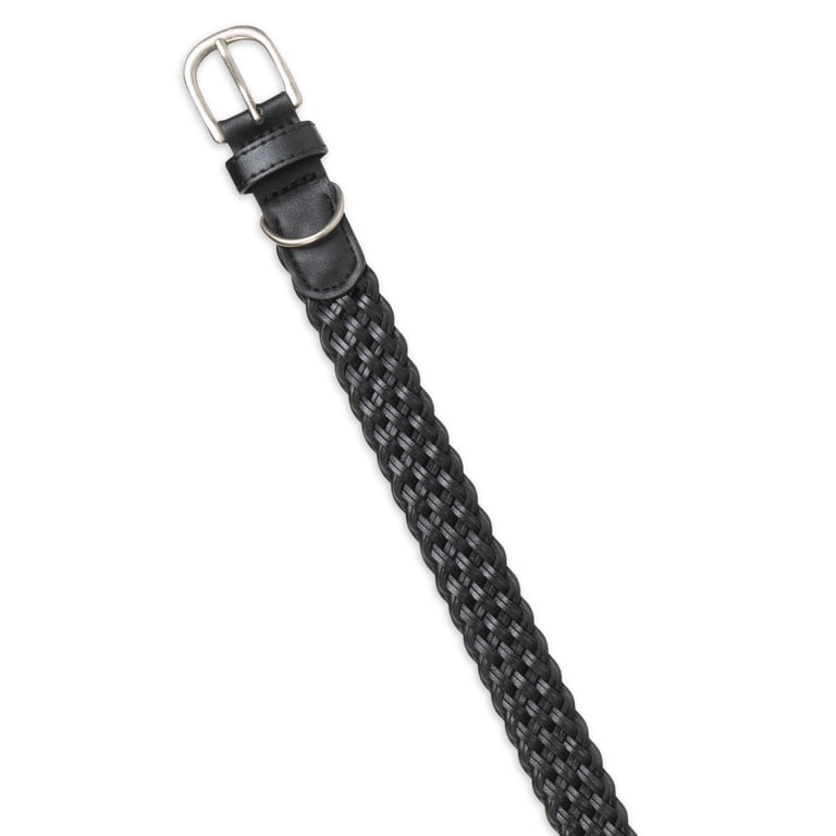Time and Tru Women's Braided Faux Leather Belt, Black photo 2