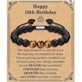 thumbnail image 1 of Pulsera de regalo de Navidad tejida a mano para hijo, esposo, novio, pulsera de ojo de tigre negro esmerilado, 1 of 6
