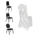 thumbnail image 4 of Efavormart White Black Spandex Stretch Banquet Chair Cover With Wave Embroidered Sequins, 4 of 5