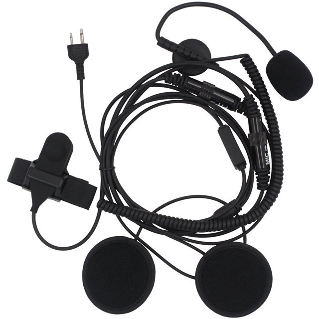 Radios bidireccionales de 2 pines, casco de motocicleta de cara completa, auriculares, micrófono, reemplazo de micrófono para Icom Maxon Yaesu Sweethay TX1326-00