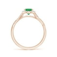 thumbnail image 2 of ANGARA Natural Oval Emerald Halo Twisted Vine Ring in 14K Rose Gold for Women (Size-7x5mm) | May Birthstone, Birthday, Anniversary, Jewelry Gift for Women | Natural Emerald Ring, 2 of 9