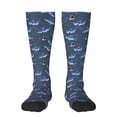 thumbnail image 2 of Lsque Cartoon Shark Printed Crew Socks Men's Women's LightWeight Thin Casual Calf Socks ,Knee High Socks,Cotton Socks, 2 of 9