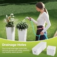 thumbnail image 3 of Garvee 2 Pack Tall Planter Pots, 8.93 x 8.93 x 23.62" with 4 Drainage Holes, White, 3 of 8