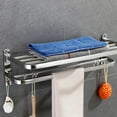 thumbnail image 7 of Shoreew Towel Rack Foldable Towel Shelf with Movable Hooks Rustproof Wall Mount Towel Storage Organizer for Bathroom, 7 of 7