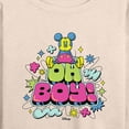 thumbnail image 3 of Disney - Mickey Oh Boy Lightweight French Terry Wide Neck Long Sleeve Graphic Shirt, 3 of 5